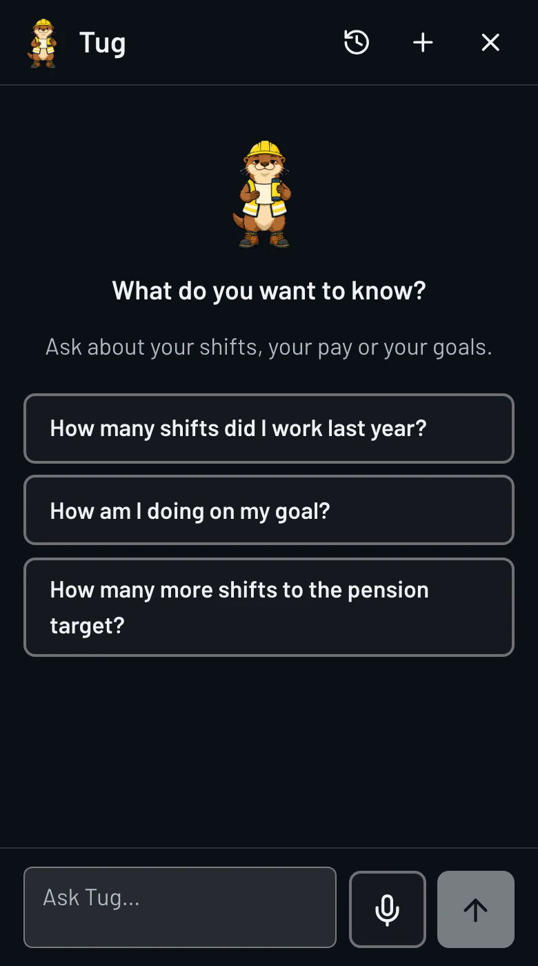 Tug's chat: what do you want to know? Three starter questions about your shifts and your goal.