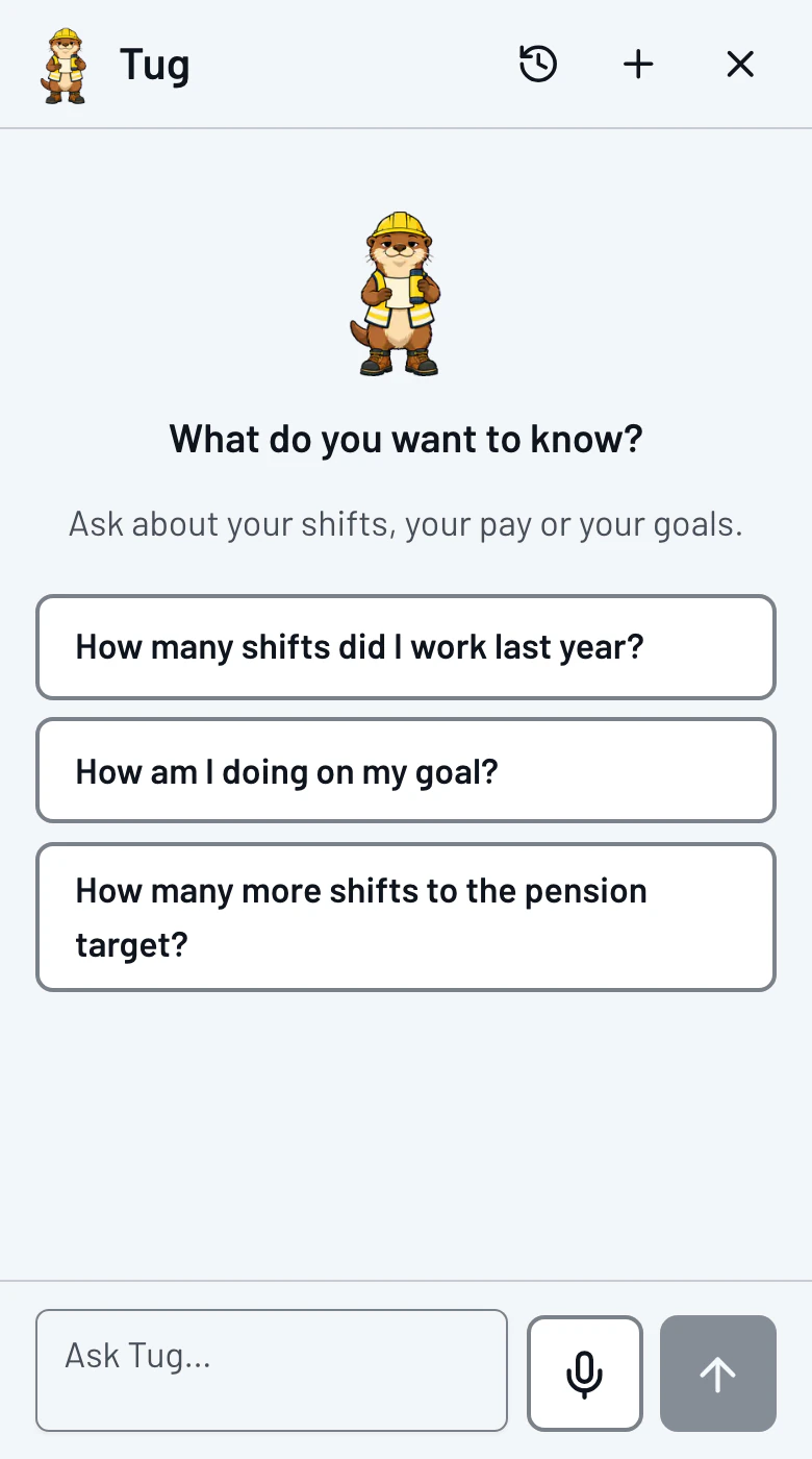 Tug's chat: what do you want to know? Three starter questions about your shifts and your goal.
